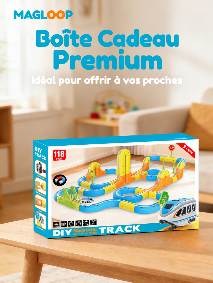 MagLoop train magnétique anti-gravité boîte cadeau premium enfant 3 ans STEM