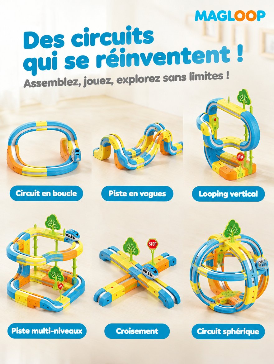 MagLoop circuit magnétique types utilisation looping vertical anti-gravité enfant