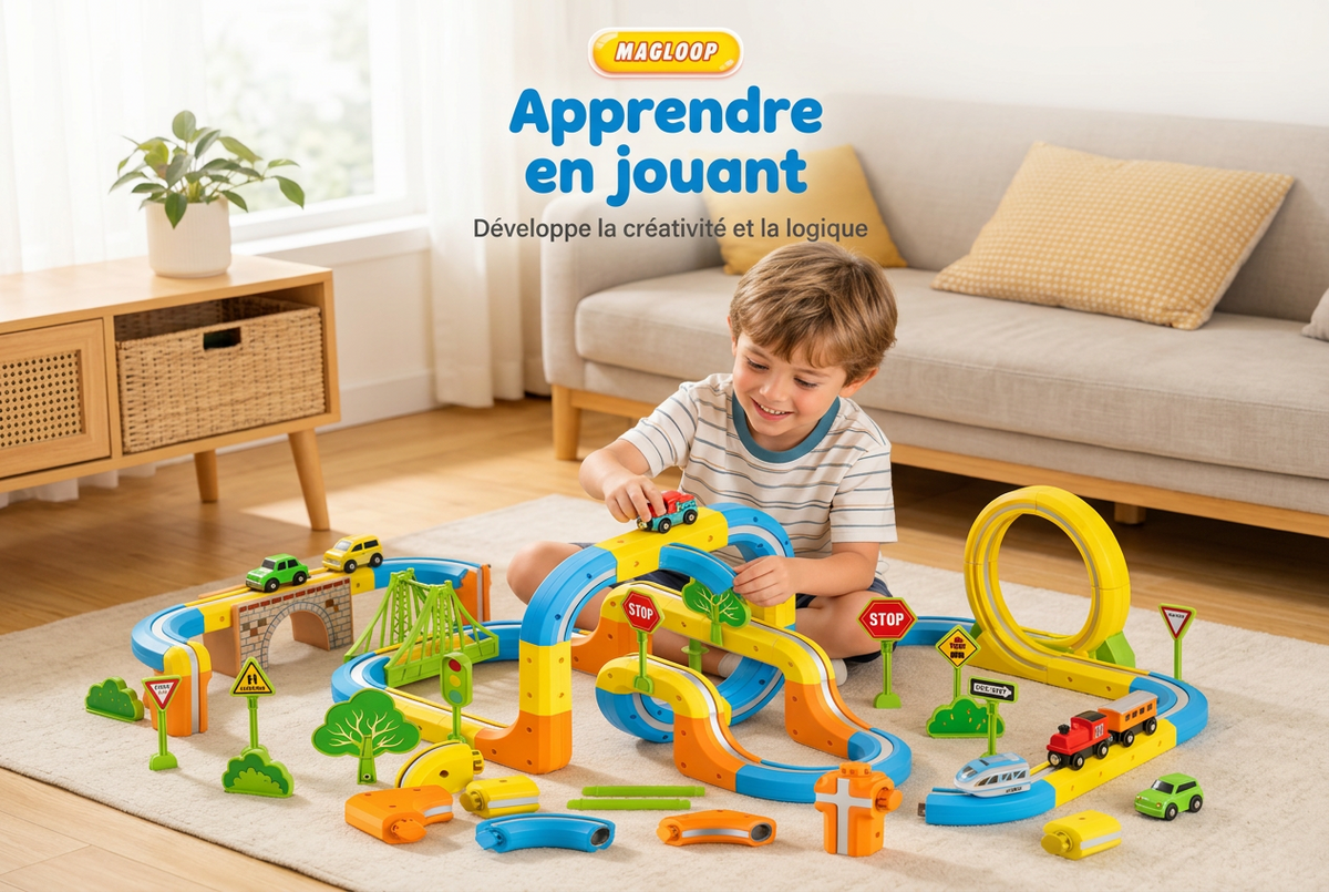 MagLoop enfant apprend jouant circuit magnétique créativité logique STEM 3 ans